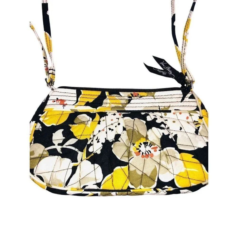 Vera Bradley Dogwood Frannie Womens Pocketbook Yellow Shoulder Bag